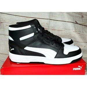 Vintage 2001 Puma Rebound Layup Black White Adult U.S Size 11 High Top Sneakers